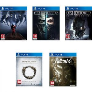 Pack-de-5-jeux-PS4-Prey-Dishonored-1-et-2-Fallout-4-Elder-Scrolls