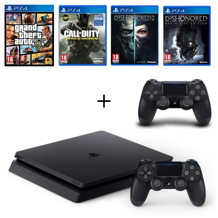 Bon plan pack PS4 Slim + 4 jeux à 375 euros