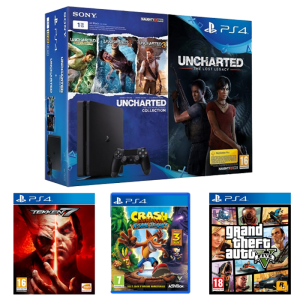 Pack PS4 Slim 1 To + 5 jeux uncharted lost legacy