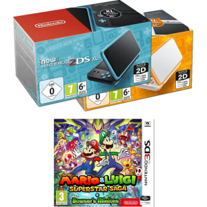 Pack Nintendo 2DS XL (Noire ou Blanche) + Mario & Luigi Superstar Saga