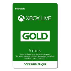 Abonnement Xbox Live Gold 6 mois pas cher