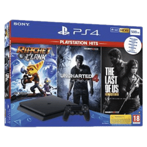 Console PS4 Slim 500 Go + Uncharted 4 + The Last of Us + Ratchet and clank