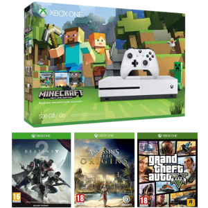Xbox One S 500 Go Minecraft + Assassin's Creed Origins + Destiny 2 + GTA 5