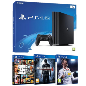 pack ps4 pro fifa 18 gta 5 uncharted 4
