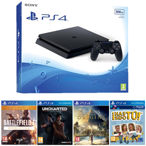 ps4 slim 500 go assassin's creed origins cod ww2 uncharted the lost legacy battlefield 1 revolution qui es tu