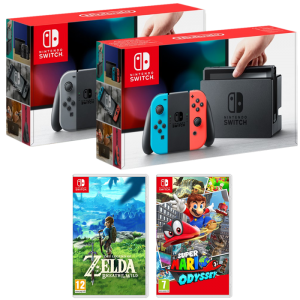 CONSOLE NINTENDO SWITCH + THE LEGEND OF ZELDA- BREATH OF THE WILD + SUPER MARIO ODYSSEY