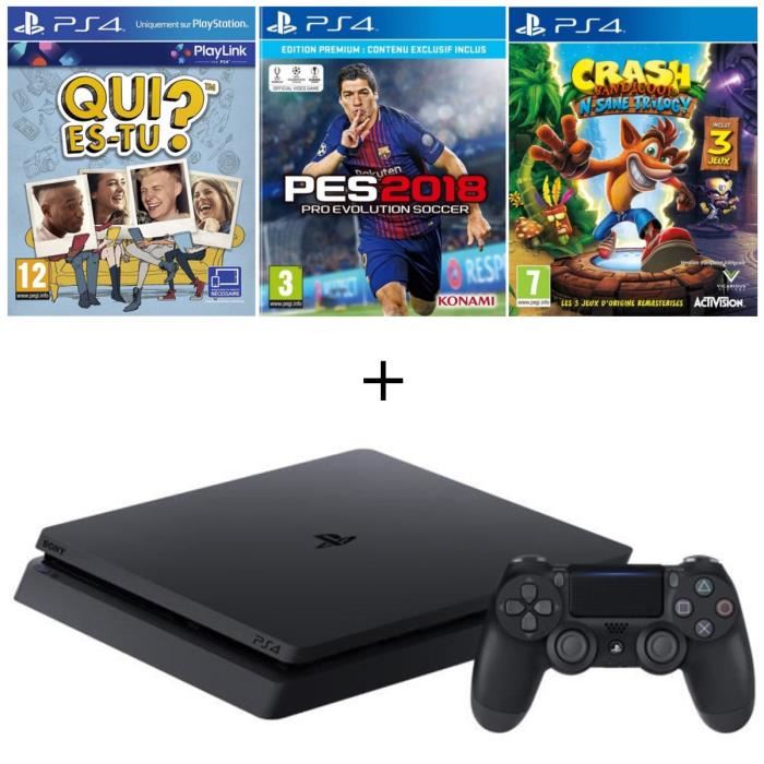 PlayStation 4 Slim 500Go | Console de jeu - Jet Black