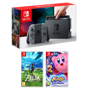 CONSOLE-NINTENDO-SWITCH-THE-LEGEND-OF-ZELDA-BREATH-OF-THE-WILD-kirby star allies