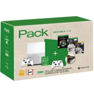 Pack FNAC Console Microsoft Xbox One S 1 To + FIFA 18 + Sea of Thieves en téléchargement + 2ème manette sans fil + Carte Xbox Live 3 mois + Guide officiel du jeu + Ballon Taille 5' copie