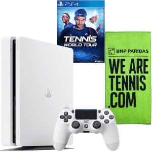 Pack Fnac Console Sony PS4 Slim 500 Go Blanc + Manette Dual Shock Blanc + Tennis World Tour