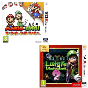 pack jeux 3DS mario & luigi paper jam bros luigi's mansion 2
