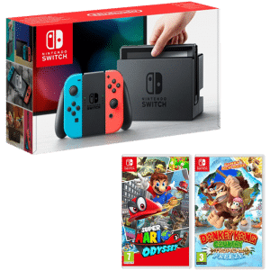 pack switch 2 jeux Super Mario Odyssey DK Country tropical Freeze