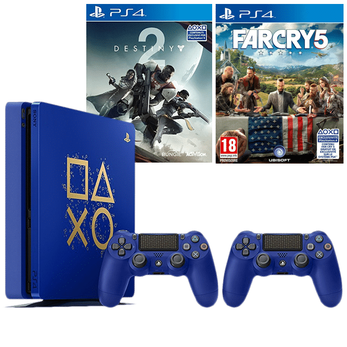 PS4 Slim Edition Limitée pas cher avec 2 et 2 jeux