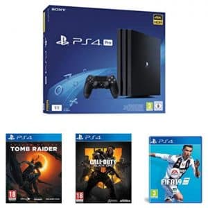 Pack PS4 Pro 1 To + FIFA 19 + Call of Duty Black Ops 4 + Shadow of the Tomb Raider