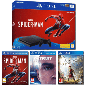 ps4 slim 1 to spiderman assassin's creed odyssey detroit become human