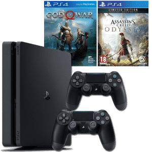 ps4 slim 2 manettes god of war assassin's creed odyssey edition limitée copie