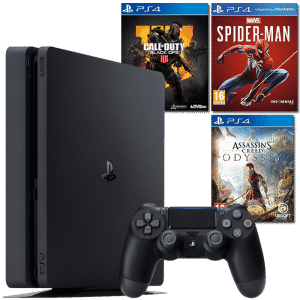 ps4 slim 3 jeux cod black ops 4 assassin's creed odyssey spiderman