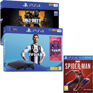 ps4-slim-black-ops-fifa 19- spiderman-top offre