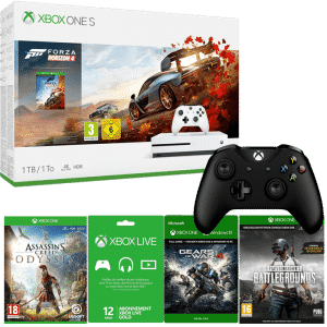 pack xbox one s forza horizon 4 pubg assassin's creed odyssey 2 manette gears of war 4 12 mois live