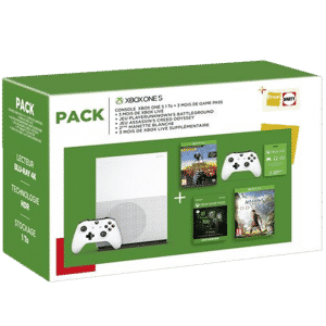 SUPER PACK XBOX ONE S 1 TO 2 MANETTES ET 2 JEUX