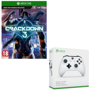 Pack manette Xbox One blanche + jeu Crackdown 3