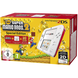 Console Nintendo 2DS Blanche et Rouge + New Super Mario Bros