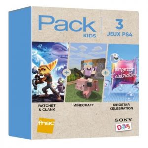 Pack-Fnac-3-Jeux-Kids-PS4-Rachet-Clank-Minecraft-Singstar-Celebration