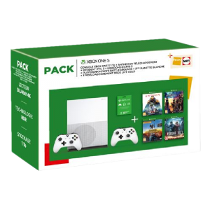 pack XBOX ONE S 1 TO + 2 MANETTES + 4 JEUX + 3 MOIS DE XBOX LIVE GOLD v2