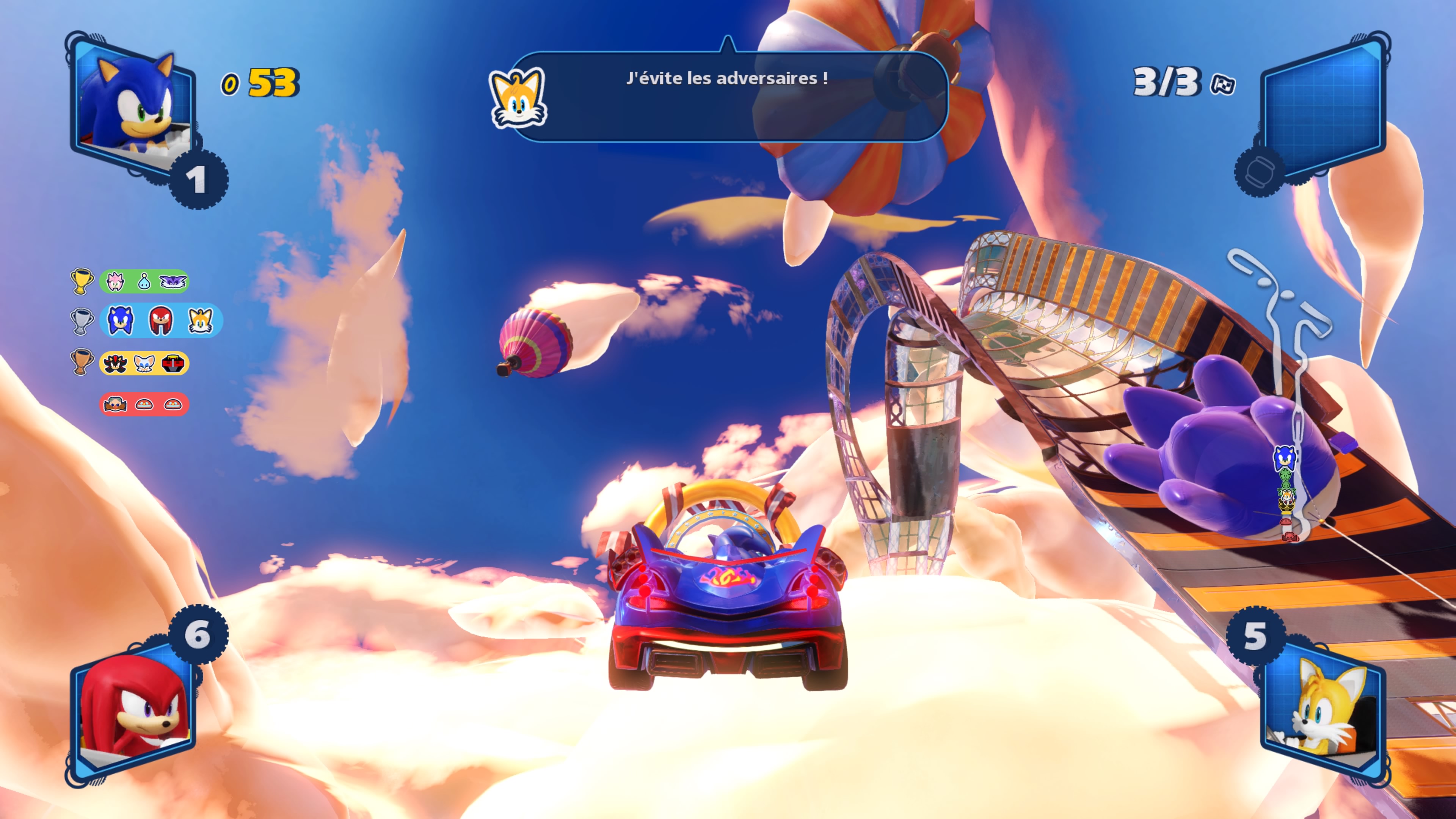 Test Team Sonic Racing : beau hérisson mou du genou