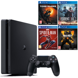 pack ps4 slim resident evil 2 spiderman shadow of the tomb raider cod black ops 4