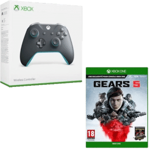 Manette Xbox One sans fil bleue + Gears of War 4