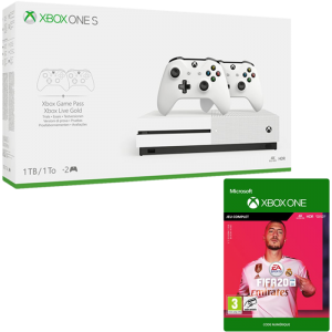 Xbox One S 1 To + 2 manettes + FIFA 20 code
