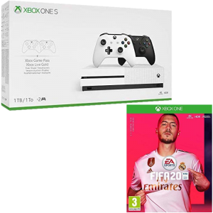 pack xbox one s manette blanche noire fifa 20