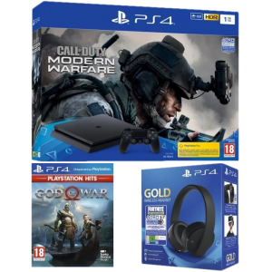 ps4 slim 1 To cod modern warfare casque gold god of war playstation ps hits