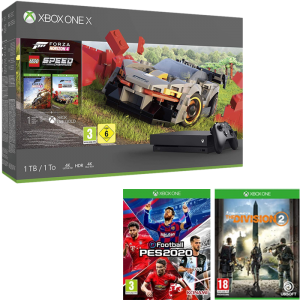 Xbox One X 3 Jeux Forza Horizon 4 DLC Lego PES 2020 The Division 2