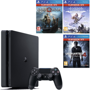 pack ps4 slim god of war horizon zero dawn complete edition uncharted 4 ps hits
