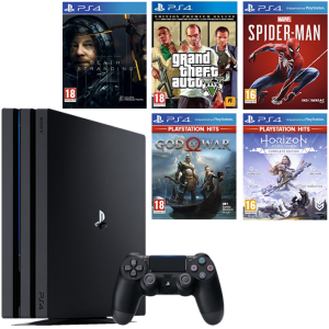 PS4 Pro 1 To Noire SpiderMan Death Stranding God of War GTA 5 Edition Premium Horizon Zero Dawn Complete Edition playstation hits