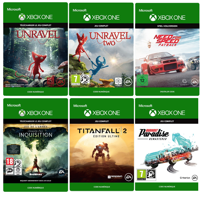 Sélection de jeux Xbox One démat en promo dès 4,49 €