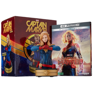 captain marvel collector 4K avec figurine buste