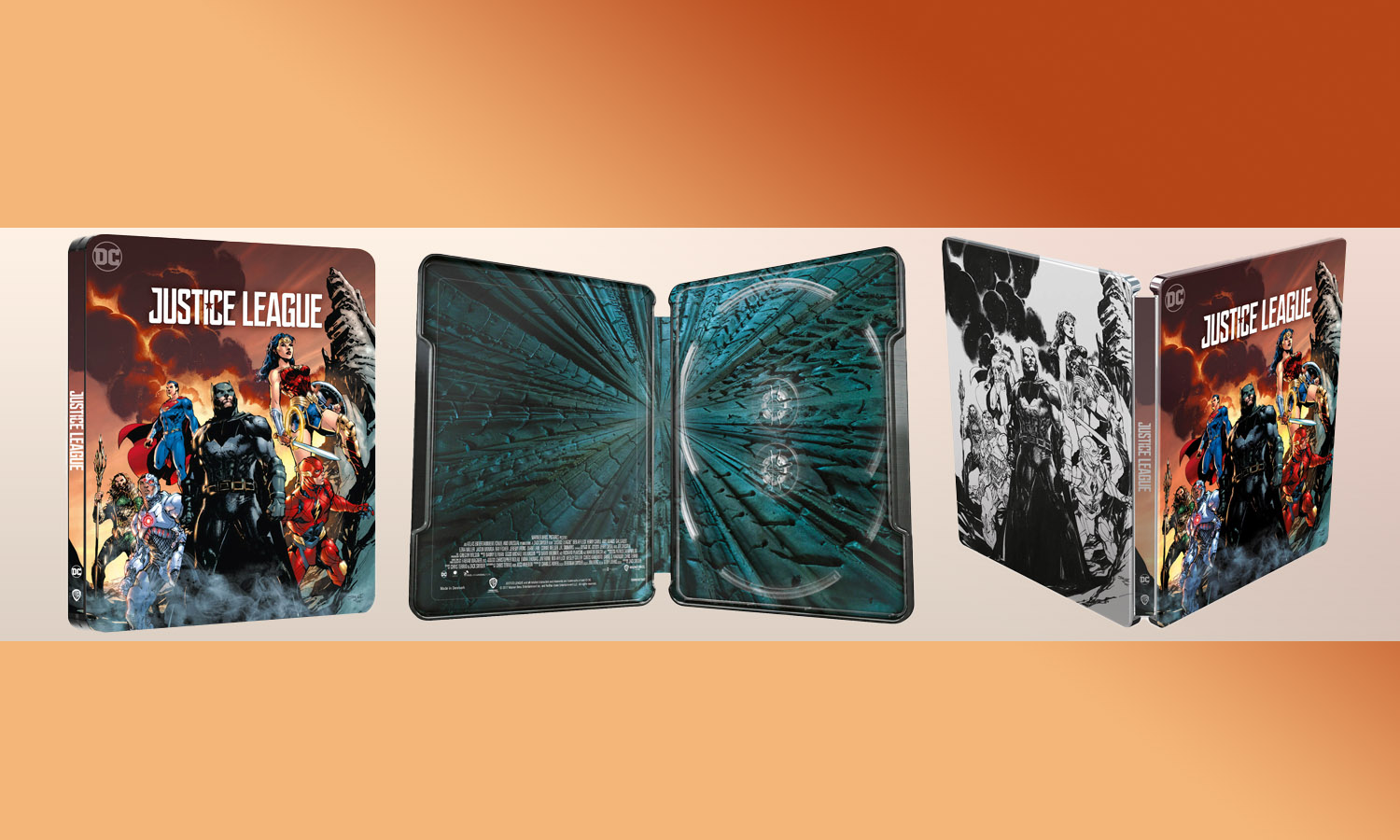 slider justice league blu ray 4k steelbook zavvi comic