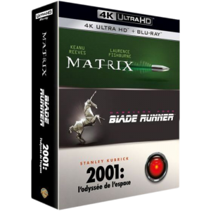 Coffret 3 Films Science Fiction blu ray 4K matrix blade runner 2001 l odyssee de l espace visuel produit