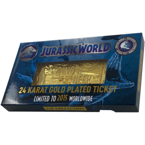 Jurassic Park Replique Ticket Mosasaurus Plaqué Or 24k visuel produit