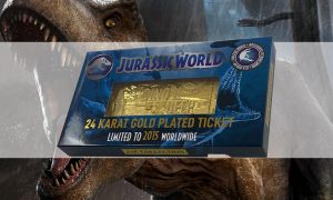 Jurassic Park Replique Ticket Mosasaurus Plaqué Or 24k visuel slider
