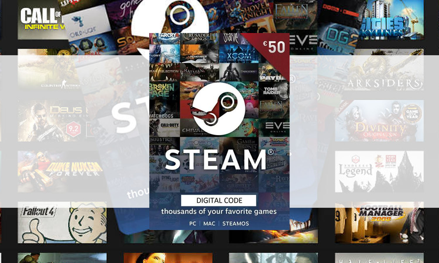 Carte Steam 50 € : les offres disponibles