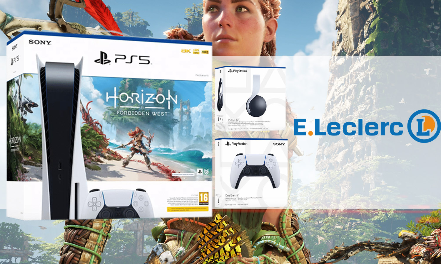 Pack PS5 + elements+ jeux PSd slider horizontal pack horizon leclerc