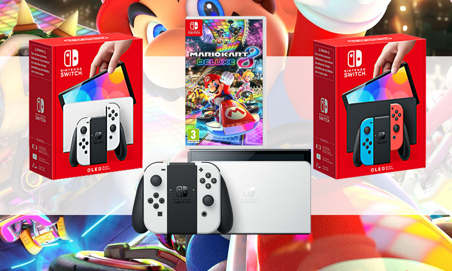 Nouvelle Nintendo Switch OLED Blanche + Mariokart EN TELECHARGEMENT -  Cdiscount Jeux vidéo