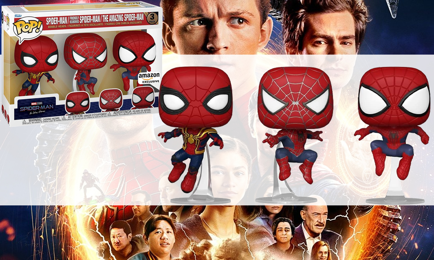 Pack Triple Figurine Funko Pop Marvel Spider-Man : No Way Home - Steelbook  Jeux Vidéo