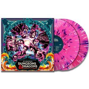 vinyles roses donjons et dragons avec éclaboussures violettes blanche visuel produit