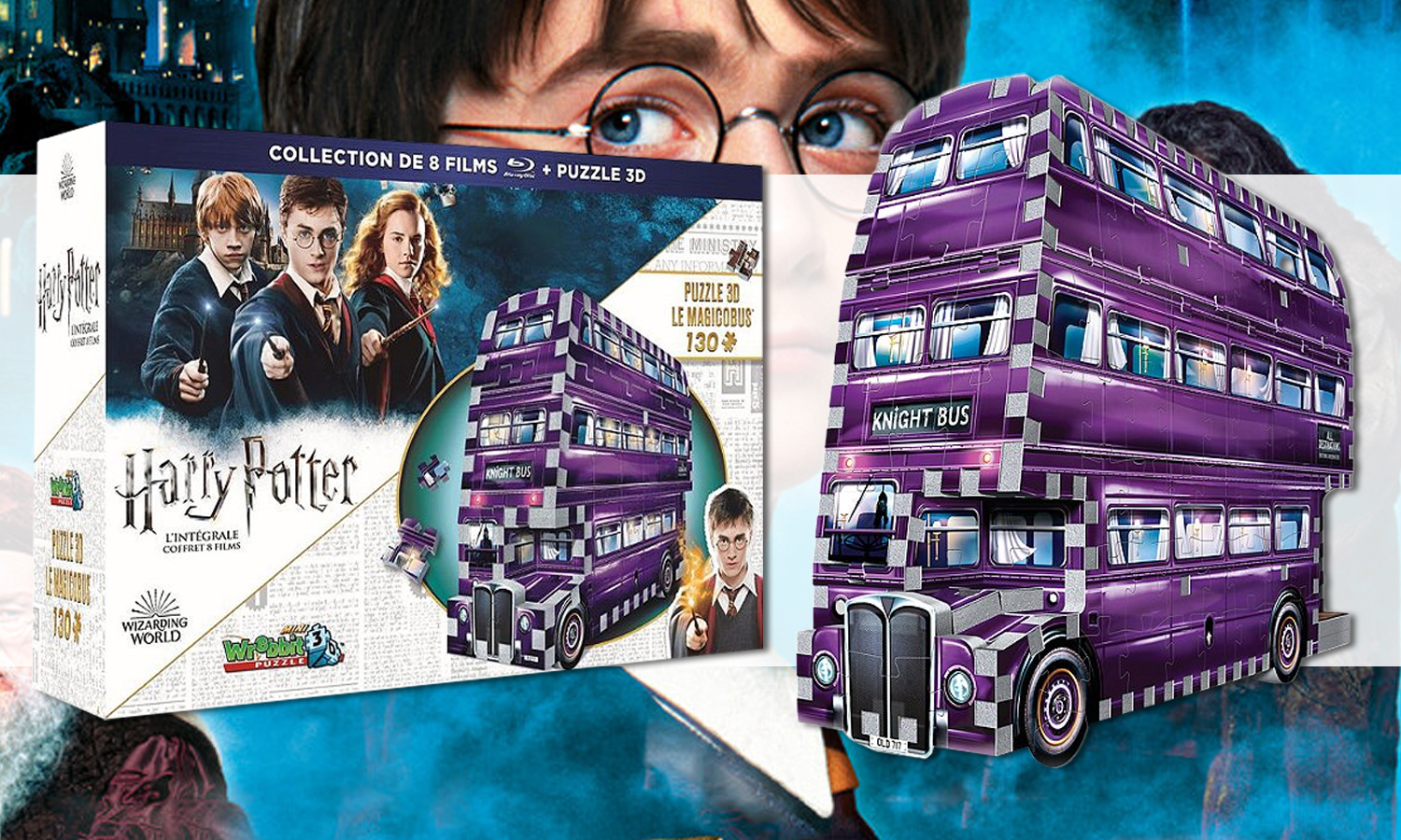 Coffret Harry Potter 8 films + puzzle 3D Magicobus