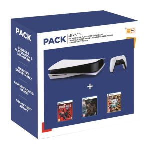 PACK PS5 FNAC AVEC SPIDERMAN AC MIRAGE ET GTA 5 visuel produit